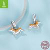 S925 Sterling Silver Cute Pet Puppy Corgi Pendant Diy Necklace Bracelet Beaded Fashion Loose Bead Accessories