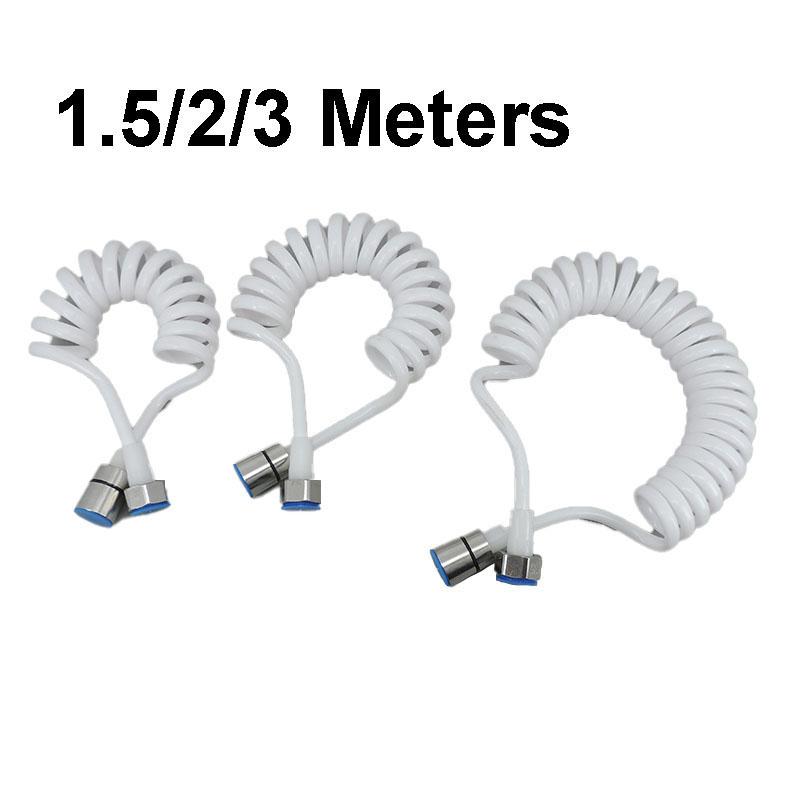 Pommeau de douche à ressort flexible blanc 304 de 1,5/3/2 m, tuyau souple en plastique, eau, WC, bidet, pulvérisateur, ligne téléphonique, salle de bains
