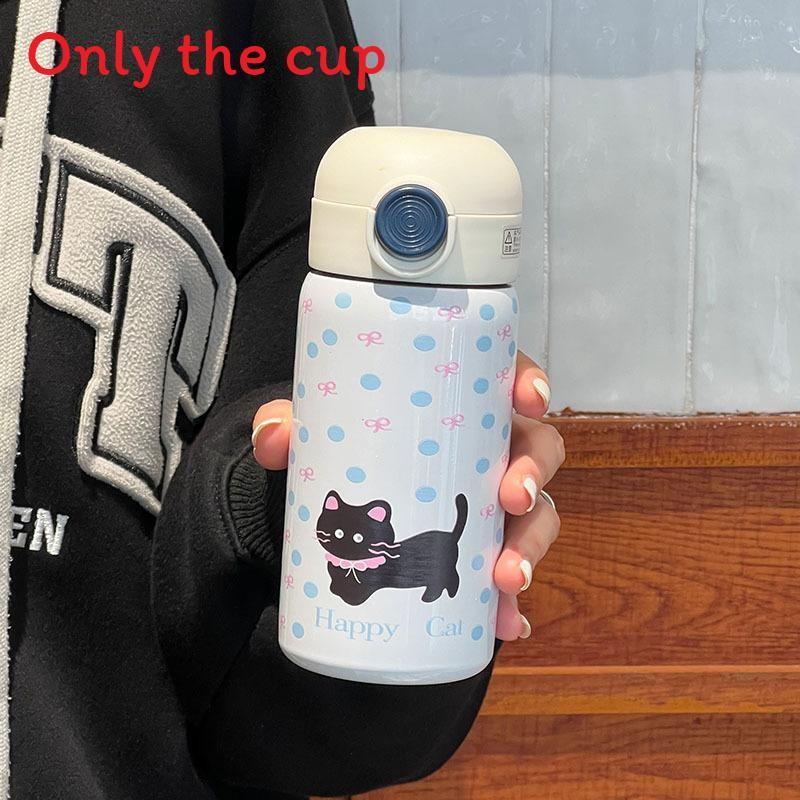 Cat Cartoon Insulated Water Bottle For Kids And Students With Stainless Steel Material