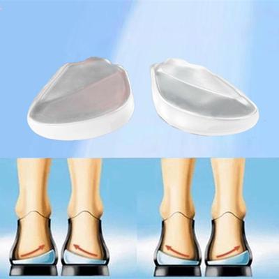 Palmilhas de gel de silicone transparentes para pernas, almofada de correção de calcanhar, almofadas para pés de adultos e crianças