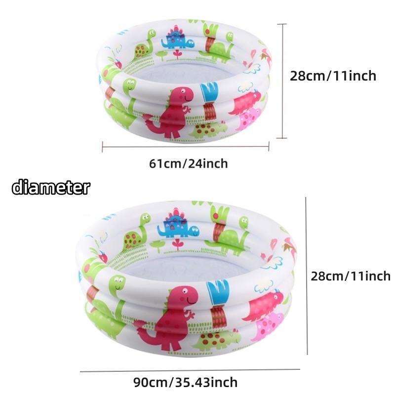 Dinosaur Printed Round Inflatable Swimming Pool Kids Inflatable Water Toy For Backyard Garden Water Park Summer Outdoor Play
