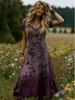 Bohemian V-Neck Floral Gradient Long Dress for Women - 2026 Edition