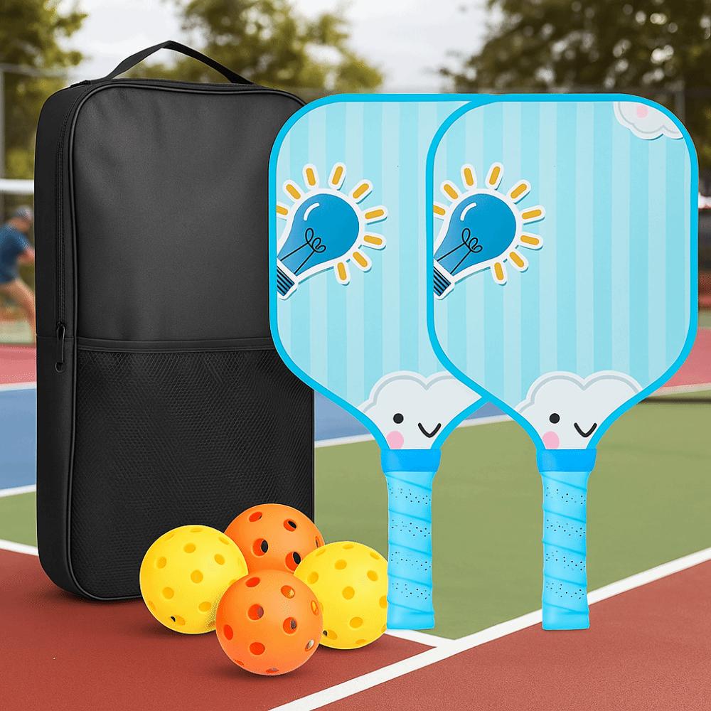 Cartoon Kid's Pickleball Set Portable Pickleball Game Set  Outdoor Sports