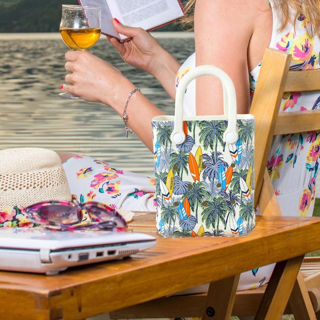 Womens Beach Hole Bag Basket Travel Tote for Boat Shopping