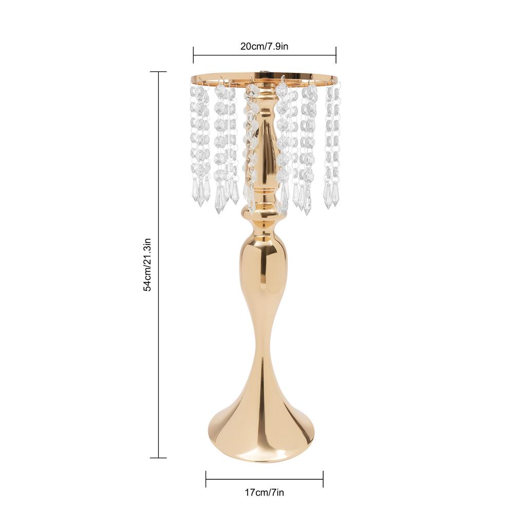 Crystal Flower Stand Wedding Centerpieces for Tables, Flower Holders Centerpiece Metal Flower Vase for Wedding Party Reception