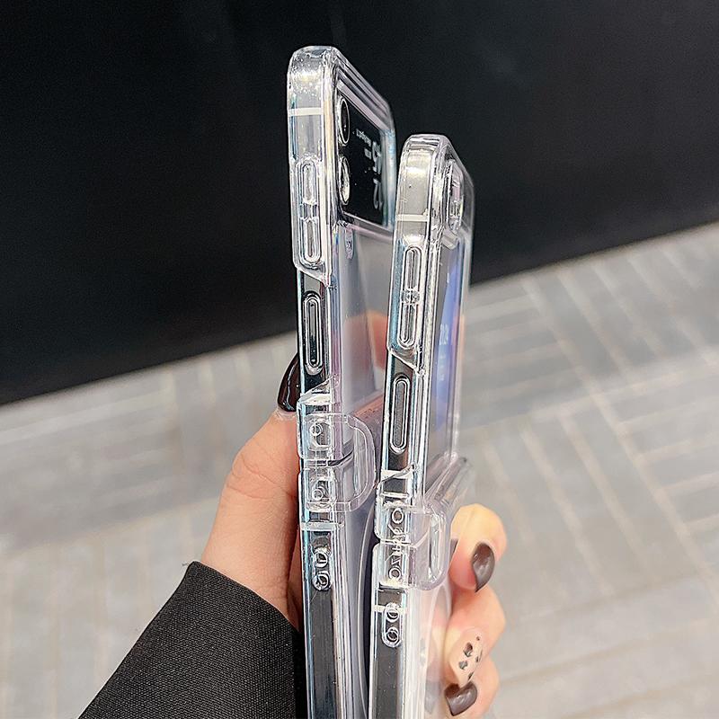 Starry Sea Dolphin Print Case For Samsung Z FlIP 7 FE 6 5 Magnetic Hinged Clear Hard PC Folding Phone Cover For Galaxy Z Flip7 Flip6 Flip5
