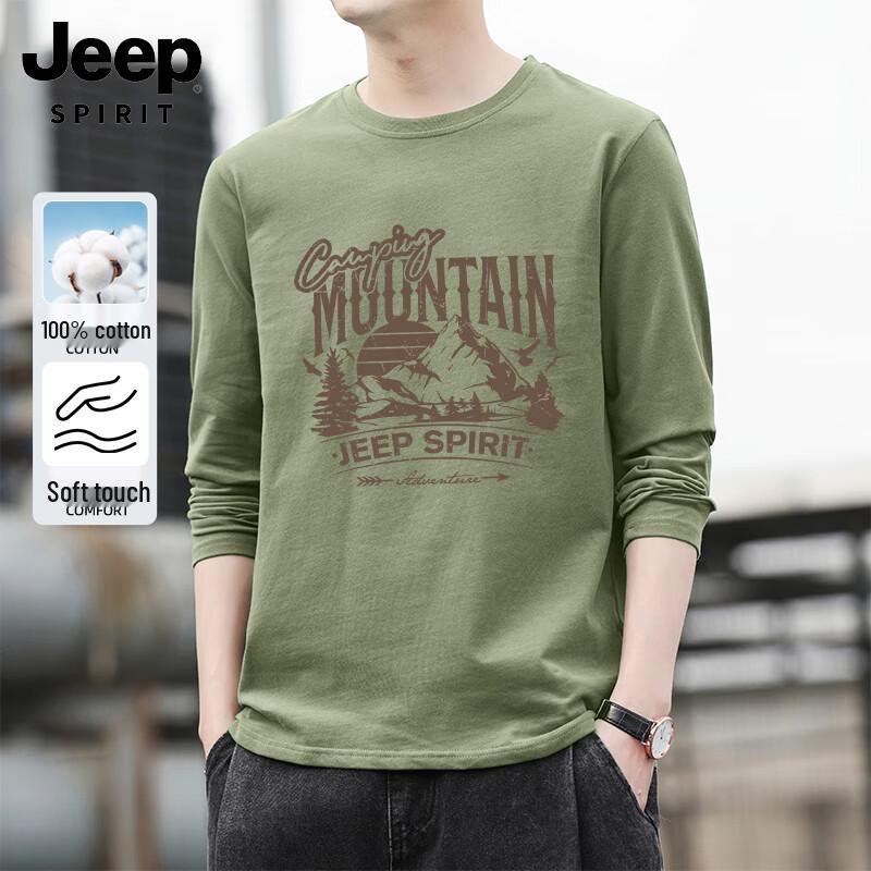 JEEP SPIRIT Herr Lös Passform Långärmad T-shirt