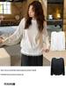 2025 Autumn Women's Casual Oversized Linen Lace Long Sleeve Shirt - Korean Minimalist Style