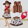 Kinder Mädchen Westernkostüm Kleinkind Halloween Cowgirl Cosplay Event Kleidung Mädchen Karneval Outfit Kinder Bühnenauftritt Kleidung