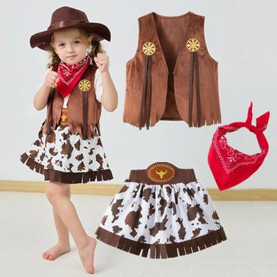 Kinder Mädchen Westernkostüm Kleinkind Halloween Cowgirl Cosplay Event Kleidung Mädchen Karneval Outfit Kinder Bühnenauftritt Kleidung
