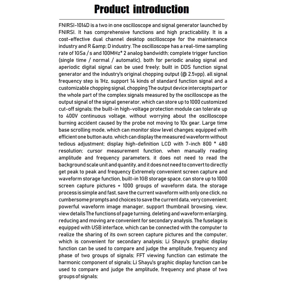FNIRSI-1014D Ecran de afișare LCD TFT portabil de 7 inchi Generator de semnal de intrare două într-un canal dublu