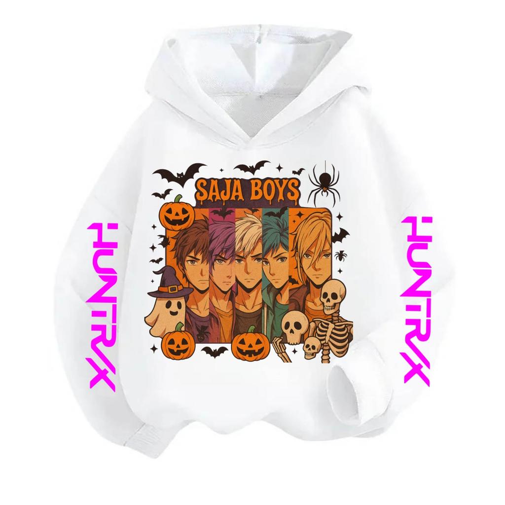 Halloween Boy Print Hoodie, Children's Fashion Pullover, Children's Top, K-pop Demon Hunter Hoodie, Boys and Girls Long Sleeved