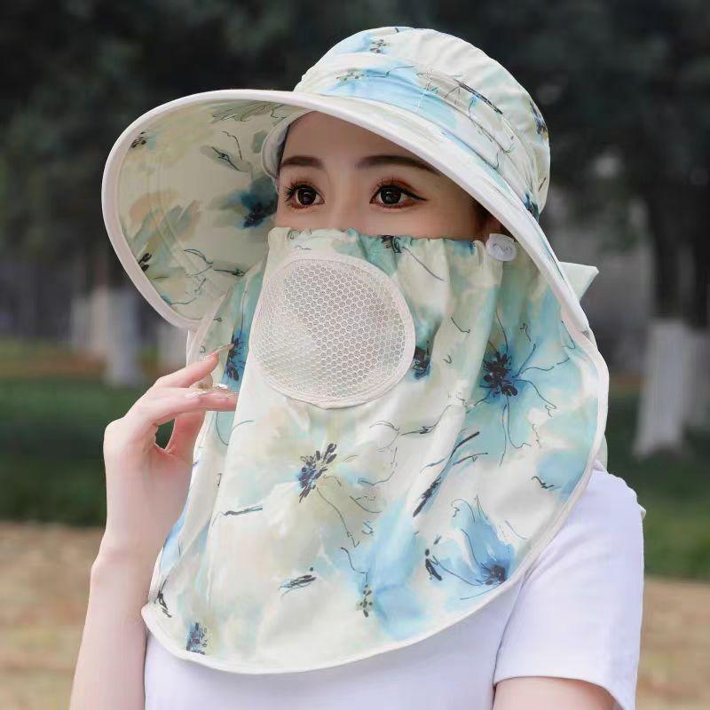 Oversized Wide Brim Sun Hat with Neck Flap, UPF 50+ UV Protection Foldable Outdoor Hat for Women Men