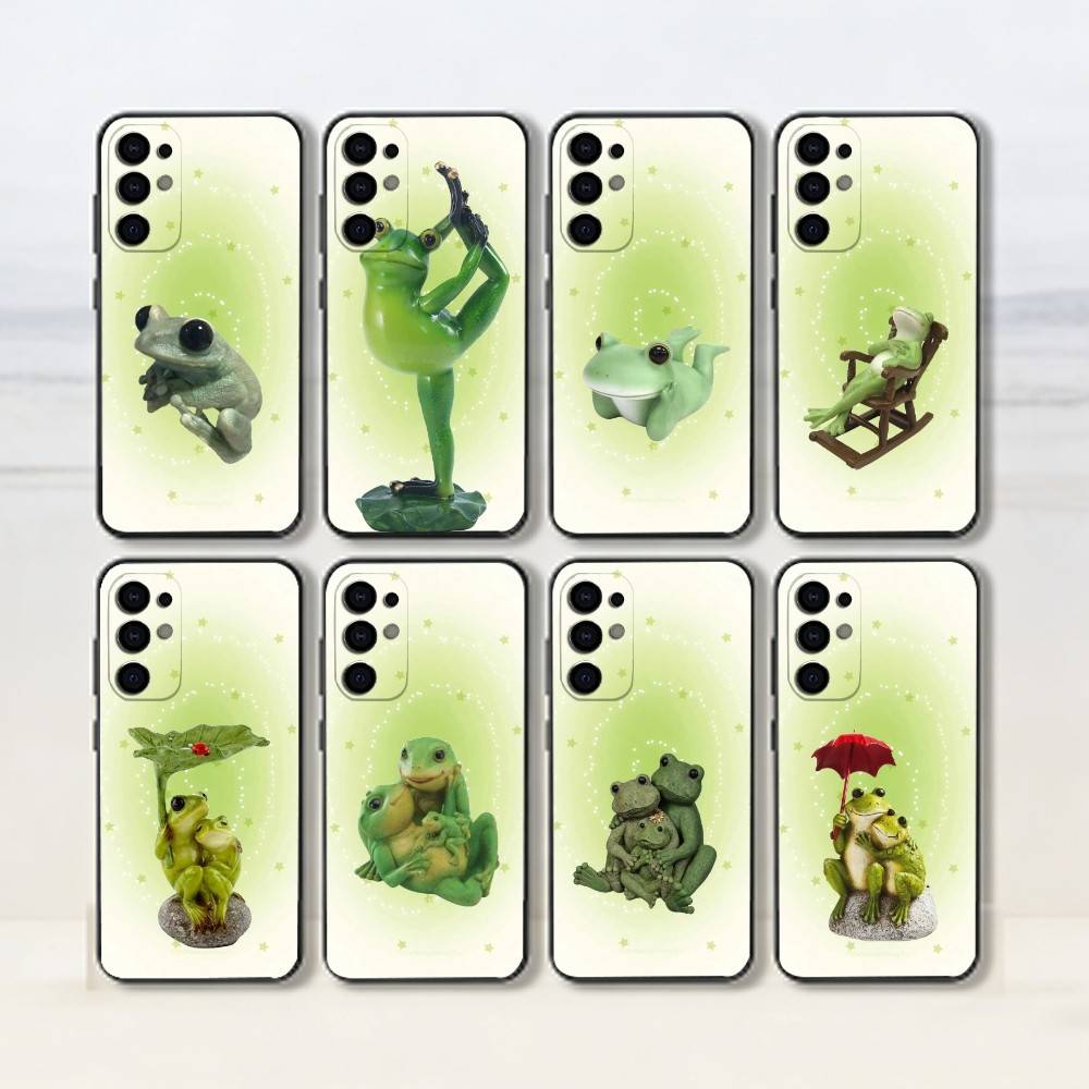 Funny Frogs Phone Case For Samsung S25,S24,S21,S22,S23,S30,Ultra,S20,Plus,Fe,Lite,Note,10,Black Cover