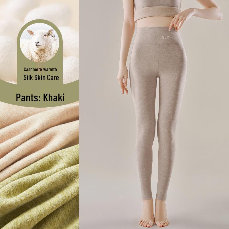Women's German Cashmere Silk Seamless Pants: Velvet-Thick, Warm Cotton Wool for Winter/Autumn School Uniform