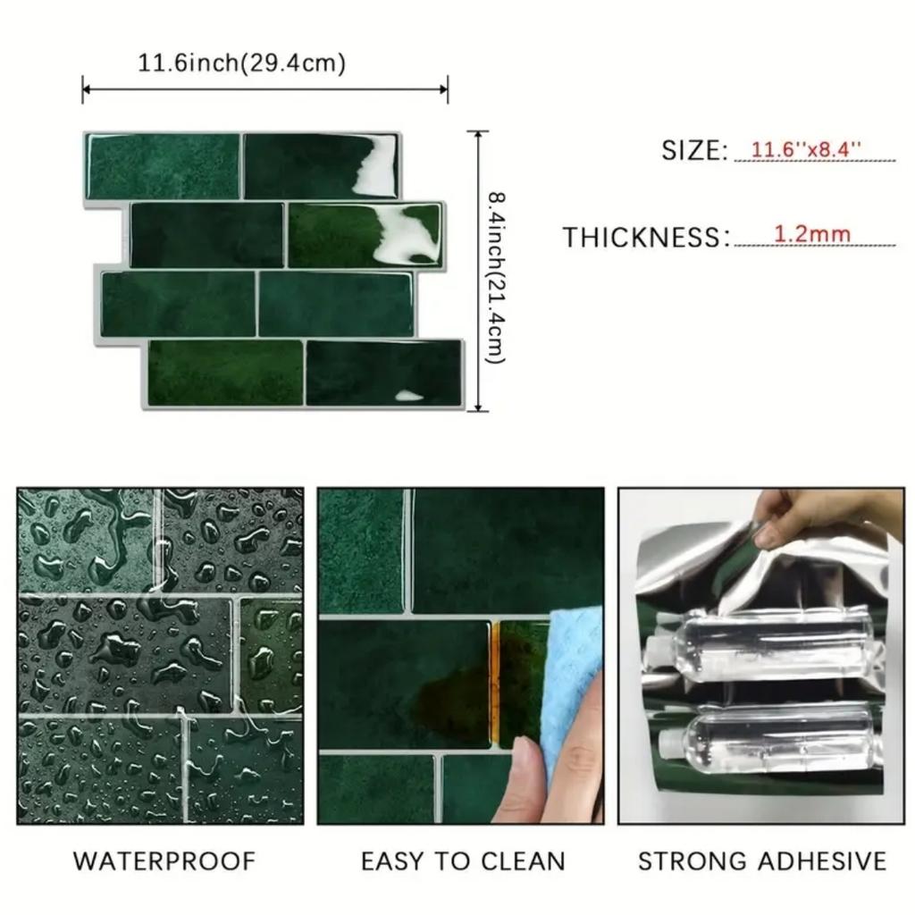 Peel And Stick Wall Tile Waterproof Wallpaper For Living Room Kitchen Interior Decorative 3D Wall Tiles