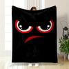 Red and White Angry Eyes with an Arched Red Frown On a Black Background. for All Seasons Blanket Lunch Break Throw Gift
