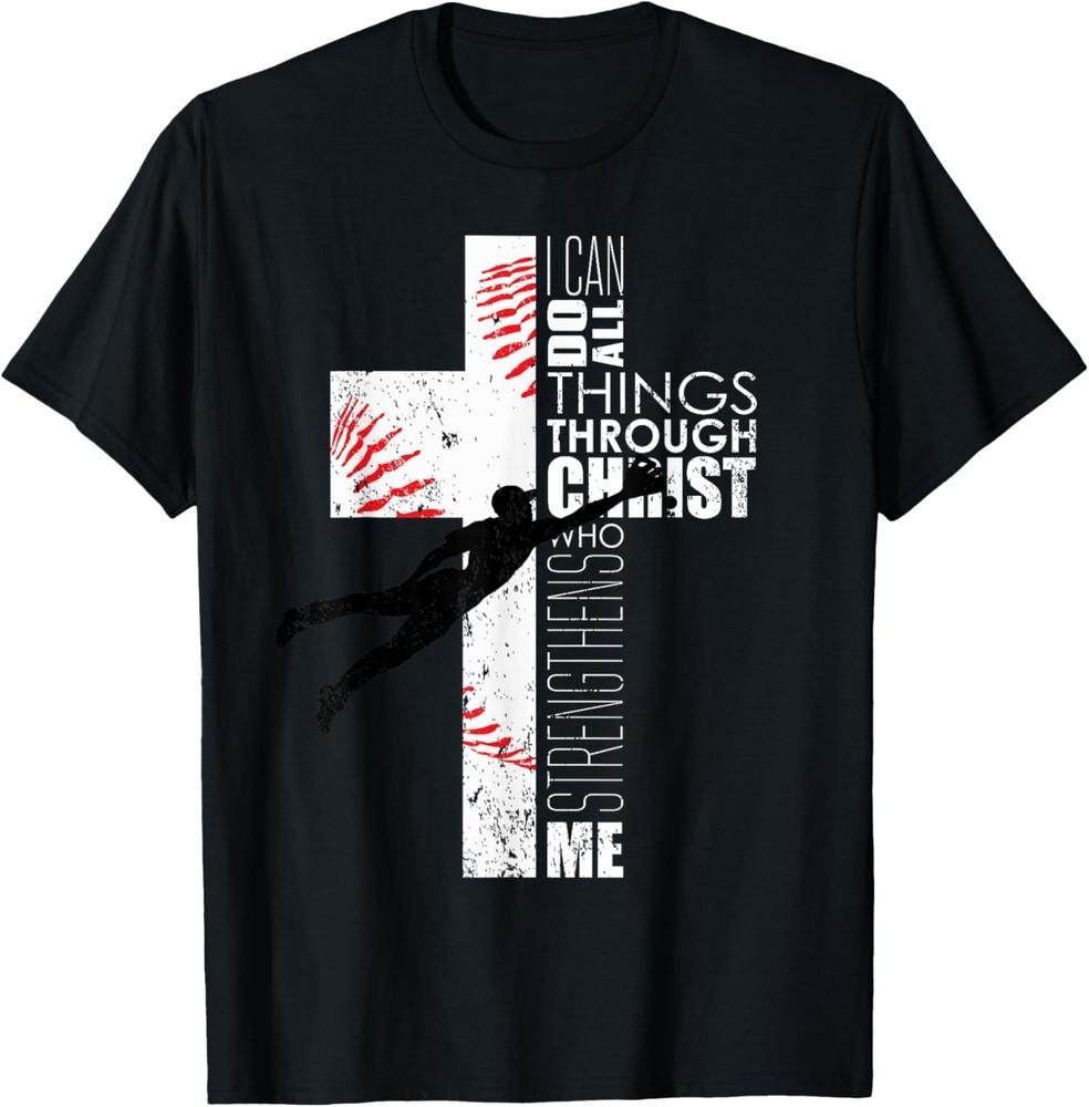 Christian Teen Boys Kids Baseball Religious Cross Graphic T-Shirt Unisex T-Shirt