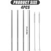 Premium Stainless Steel Straws Replacement Kit for Owala Water Bottle - 4PCS Set with 2 Cleaners, Eco-Friendly Reble Metal Straws Accessories for