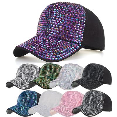 Men Women Baseball Caps Fashion  Cotton Cap Star Rhinestone Cap