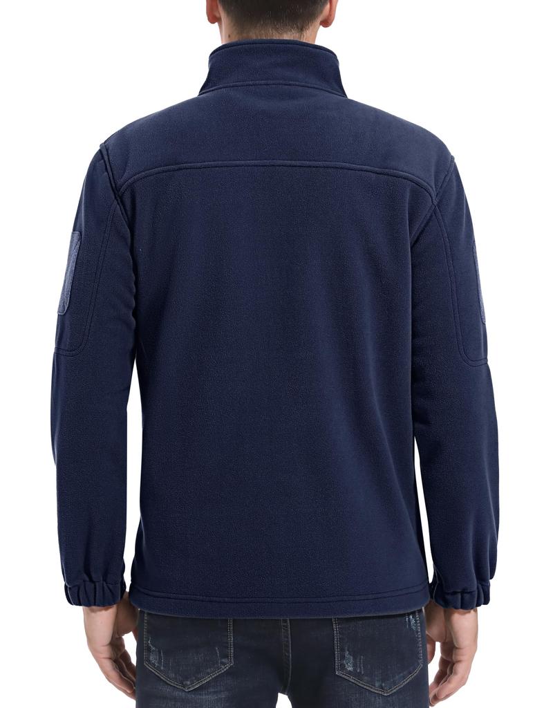 KEFITEVD Military Fleece Winter Jacket with Stand Ideal for and Navy Size 2XL Men's Collar, Cycling, Hiking, Camping, More, Blue,