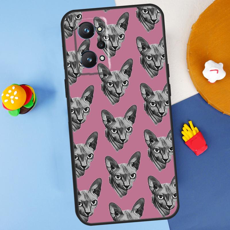Sphynx Cat For Realme 14 13 12 10 11 Pro Plus GT 6 6T 5 GT7 Pro C55 C51 C21Y C25S C67 C75 C53 C61 Case