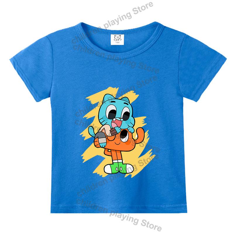 The Amazing World of Gumball Anais Darwin Short Sleeve Tee Cartoon Kids T-Shirt Summer Clothes Cute Boy Girl Tops Birthday Gift