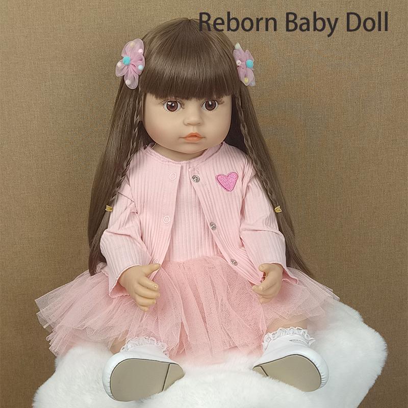 

55 см 22 дюйма куклы реборн реалистичные полностью силиконовые детские Bebe виниловые куклы для новорожденных девочек принцесса игрушка для малышей в подарок 55cm