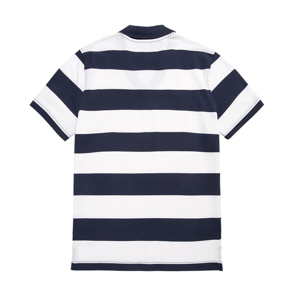 BROOKS BROTHERS Johnny Collar Stripe Polo Shirt (Navy) (Bbntmm8740Qem)