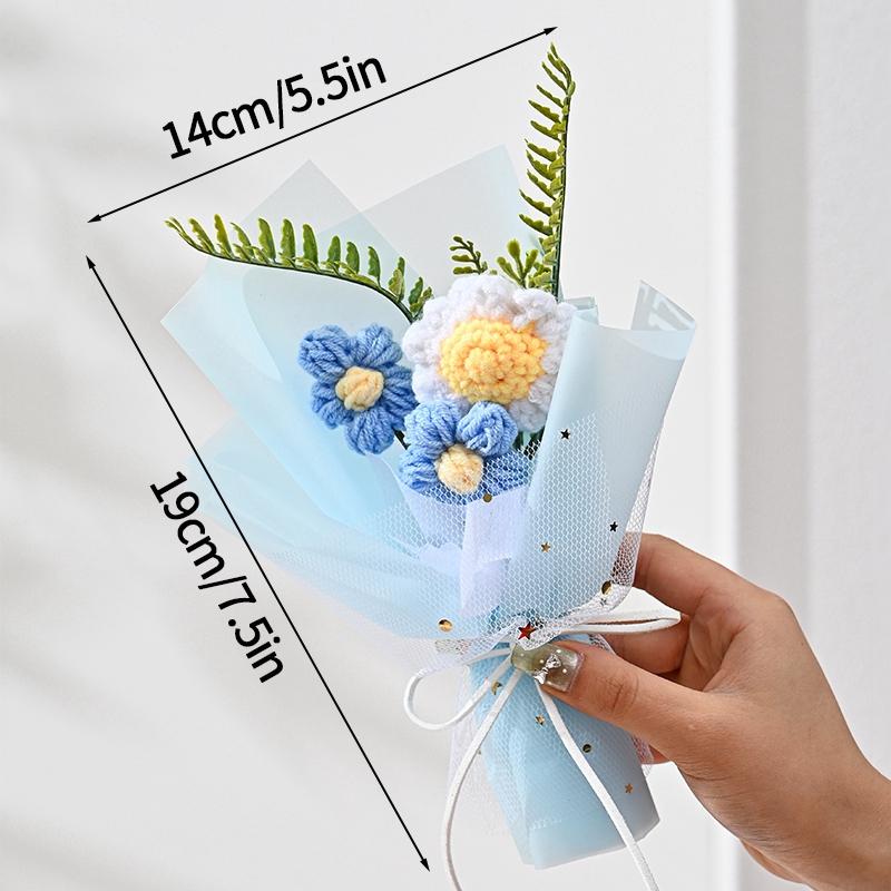 Sunflower Bouquet Gift Handmade Knitted Creative Valentine's Day Gifts For Girl DIY Simulate Bouquet Handmade Knitted Bouquet