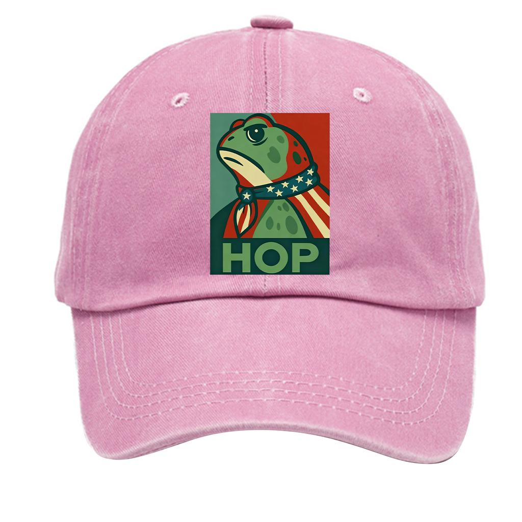 Men's Washed Cotton Baseball Cap With Printed Distressed Soft Top Denim Hat, Vintage Hat