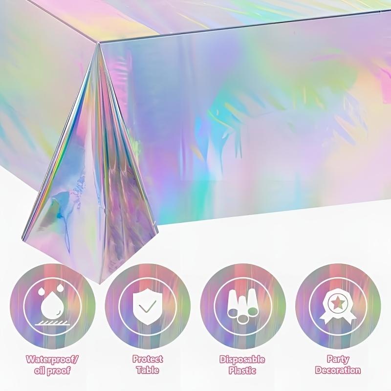 

1 шт. Радужные пластиковые скатерти Одноразовая декоративная прямоугольная скатерть, Подходит для дня рождения, дискотеки, свадьбы, украшения для вечеринки