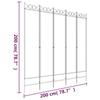 350156 vidaXL Cloison de séparation 5 panneaux Anthracite 200x200 cm Tissu