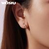 WOSTU Solid Silver 18k Gold Simple Circle Huggies Earrings For Women,S925 Seamless Silver Hoops Minimalist Gift Hypoallergenic