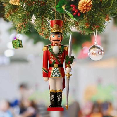 Weihnachts-Nussknacker-Ornamente Kleiner hölzerner Soldat Nussknacker Hängende Dekoration für Weihnachtsbaum Feiertagsparty-Dekor