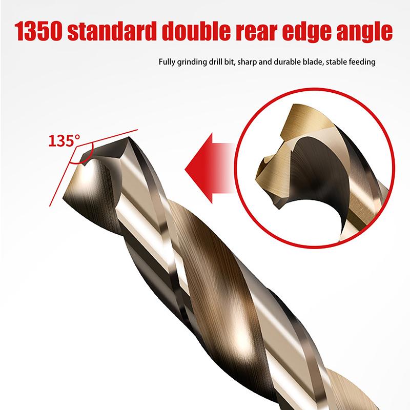 10Pcs/Set Hss M35 Cobalt Drill Bits 1-3Mm For Metal/Stainless Steel - High-Speed Steel Cobalt Coated Drill Bits With Enhanced