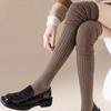 Women Thin Washable Solid Casual Long Stacked Vintage Knee-High Socks Fashion High Elasticity Outdoor Polyester Stockings 1 Pair