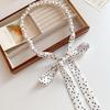 Fashion Vintage Polka Dot Long Silk Scarf Pearl Waist Chain Luxurious Design Belt Exquisite Clothing Accessories
