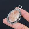 Strawberry Quartz Gemstone Bezel Sister Birthday Artisan Boho Pendant 925 Silver