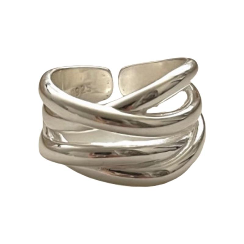 Geometric Irregular Rings Adornment Chic Irregular Line Crossed Ring For Women Great For Party And Everyday Wear