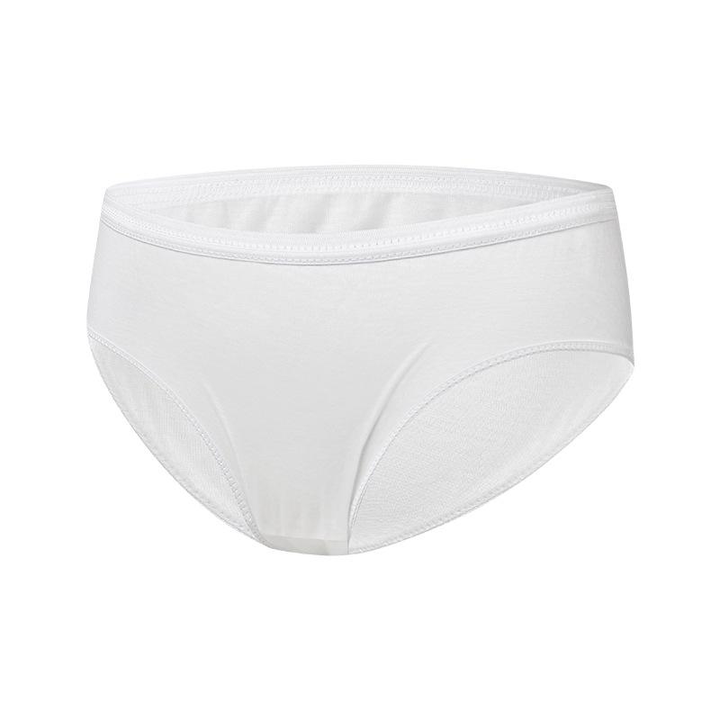 "Disposable White Cotton-Polyester Women's Underwear for Postpartum, Travel, and Business Trips"