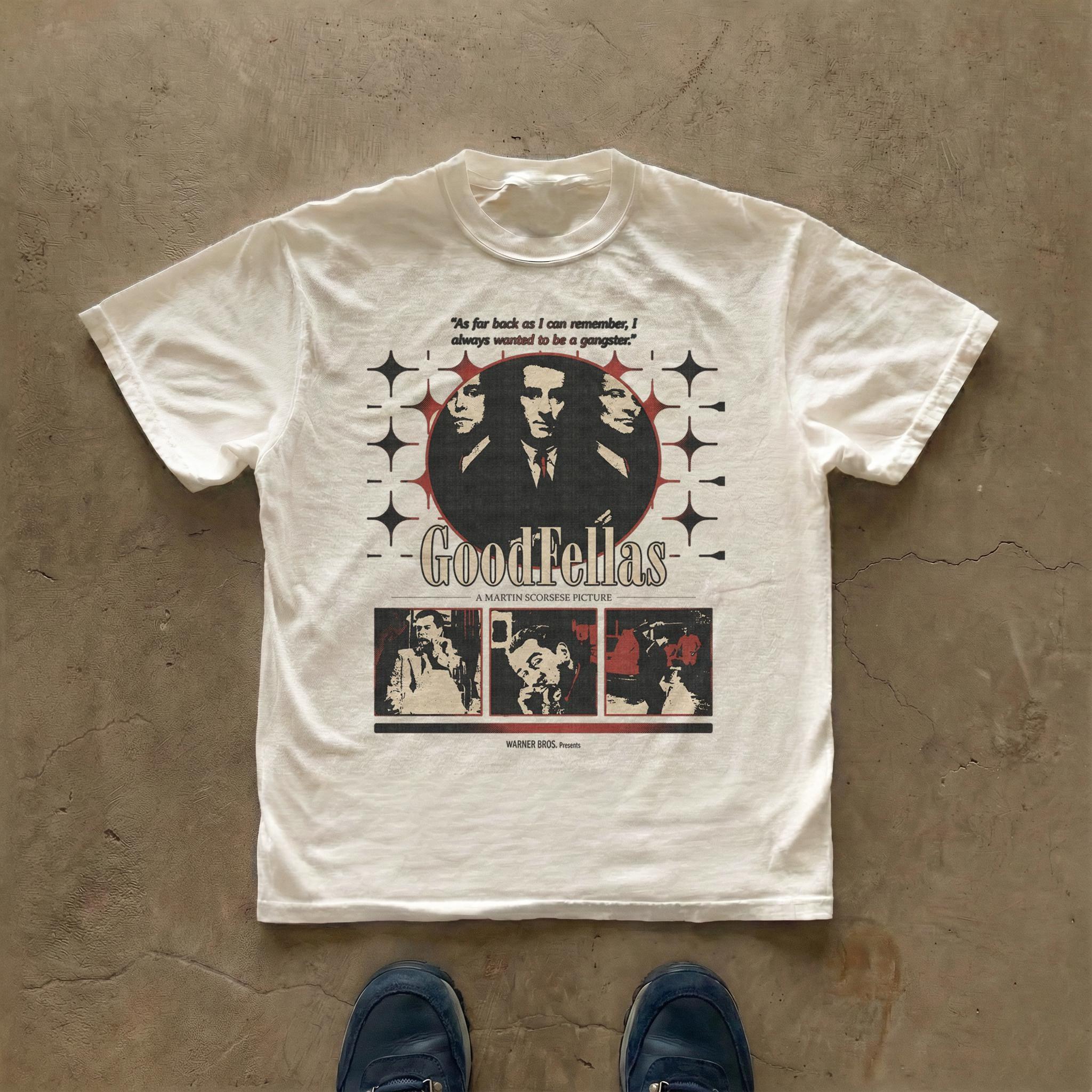 Goodfellas Movie Poster Oversized T-shirt Vintage Streetwear Mob Film Graphic Men Women Short Sleeve Martin Scorsese Printed Tee S