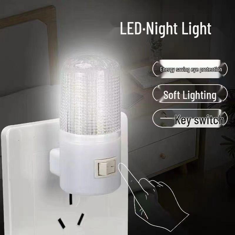 Cylindrical LED Night Light with Switch - Creative Home Gift