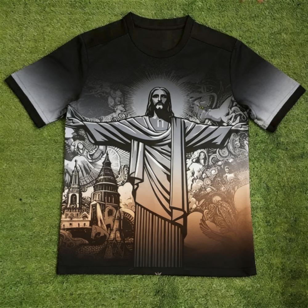 Funny JESUS Fashion European Style Printed Men's T-shirt Summer Casual Outdoor Men's Short Sleeved Tees Top Pullover Women's Clothing
