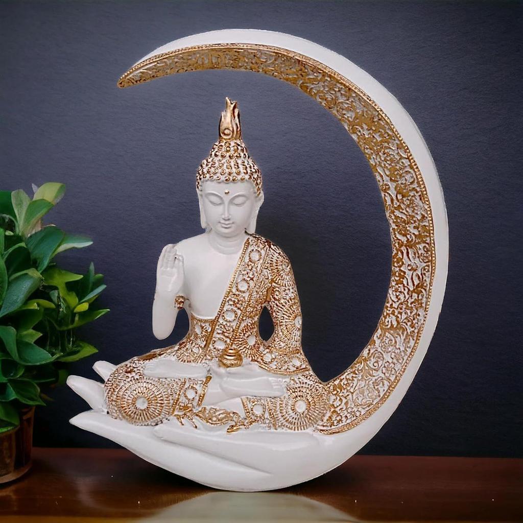 Big Meditating Moon Buddha Statue Showpiece