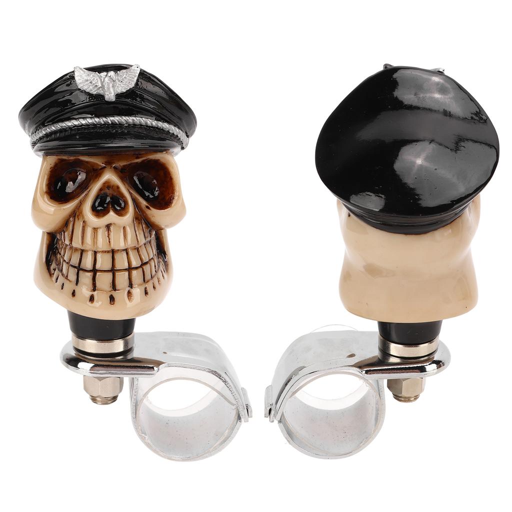Skull Shape Stee  Wheel   3cm Diameter Metal Resin Turn Knob   for Cars Trucks Tractors Boats
