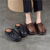 Johnature Soft Soled Round Toe Comfortable Outdoor Slippers Genuine Leather Versatile Women's Shoes