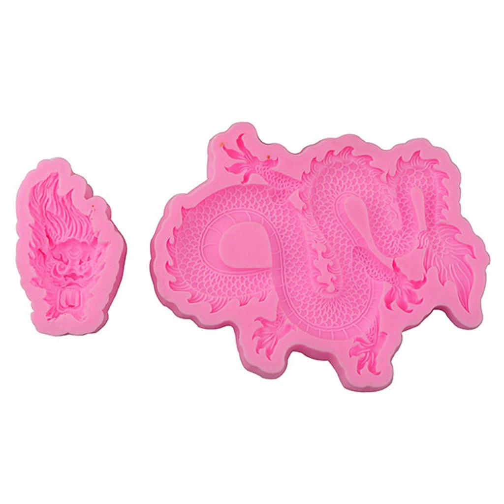 Chinese Dragon Silicone Mold Round Dragon Designs Silicone Fondant Moulds Silicone Baking Supplies for Various Crafts