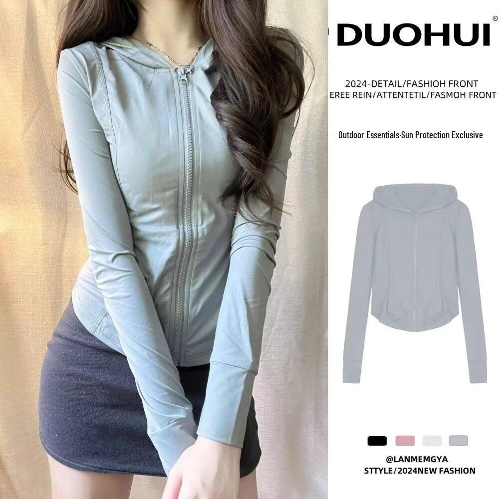 

Женская облегающая летняя куртка из ледяного шелка с защитой от УФ-лучей для занятий йогой на открытом воздухе M темно-серого