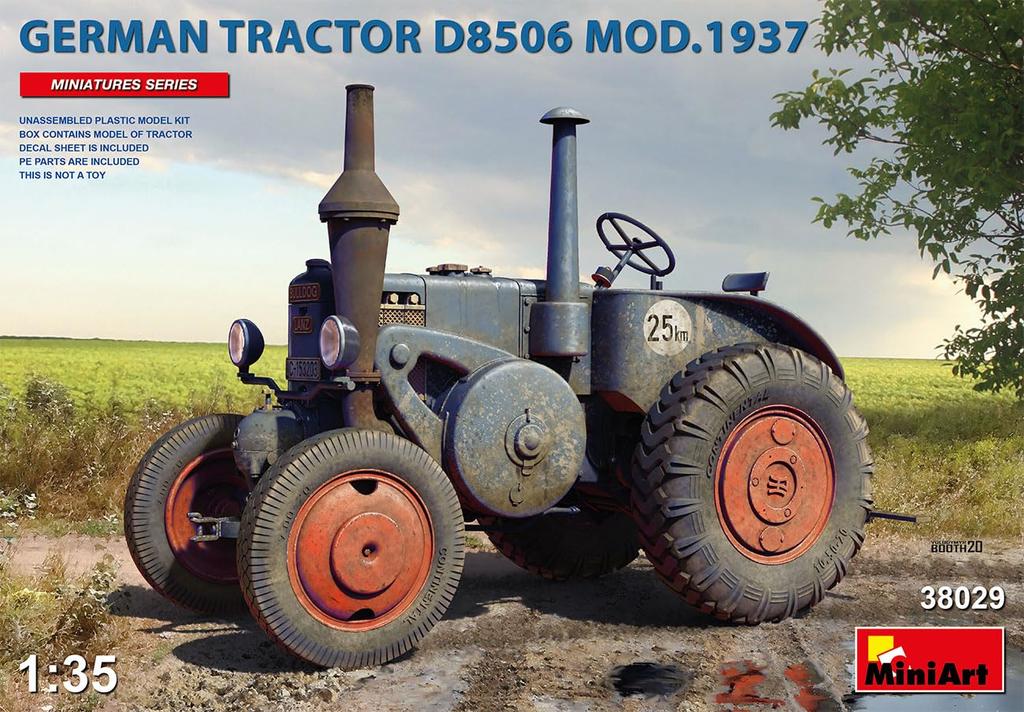 Miniart Scale German Tractor D8506 1937 Plastic Model MA38029 1/35